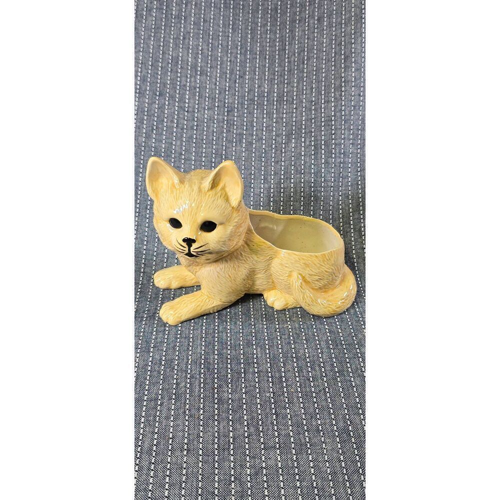 Vintage Ceramic Cat Planter